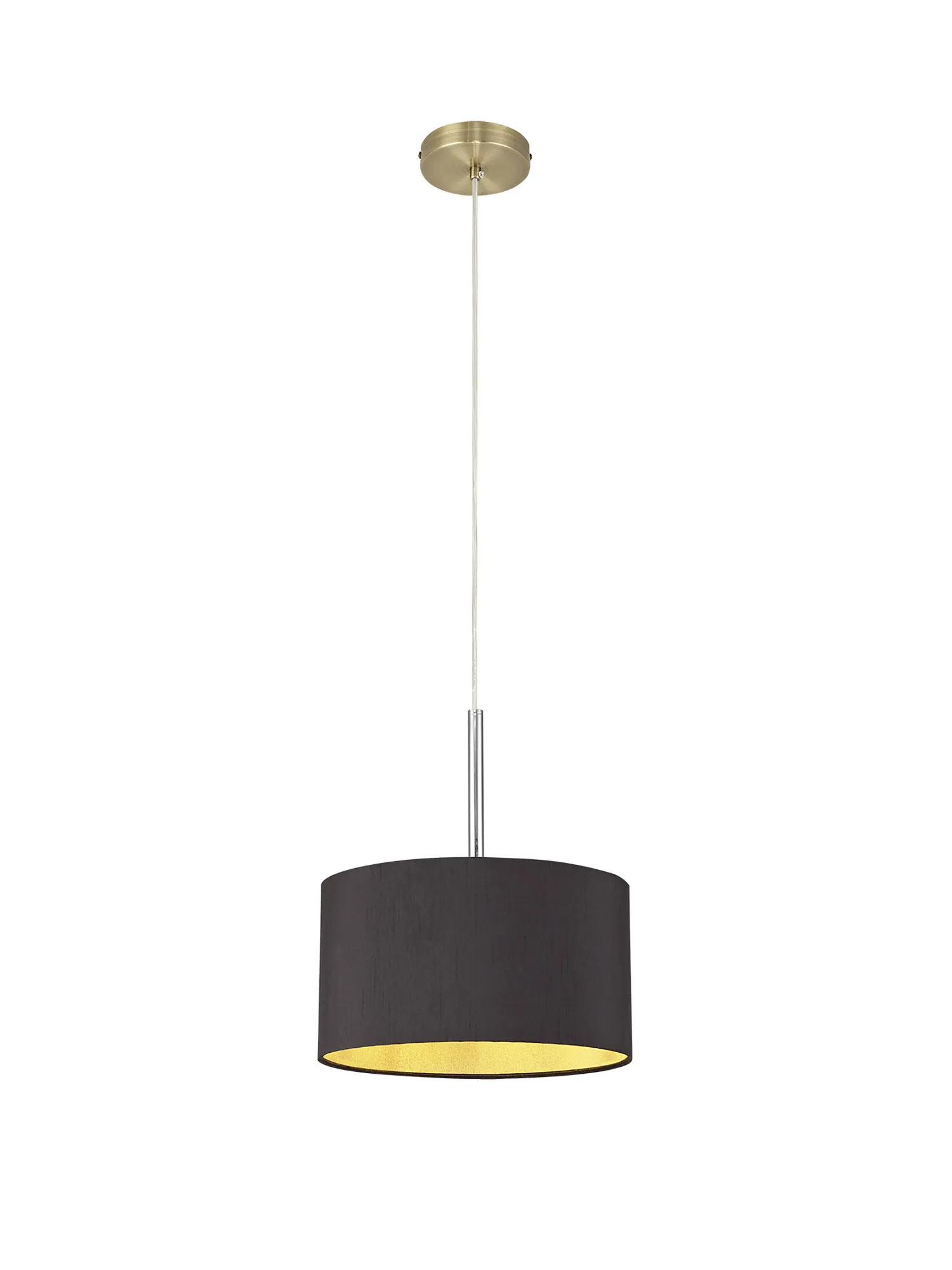 Baymont 30cm Pendant 1 Light Antique Brass, Midnight Black/Green Olive DK0203  Deco Baymont AB BL/GR